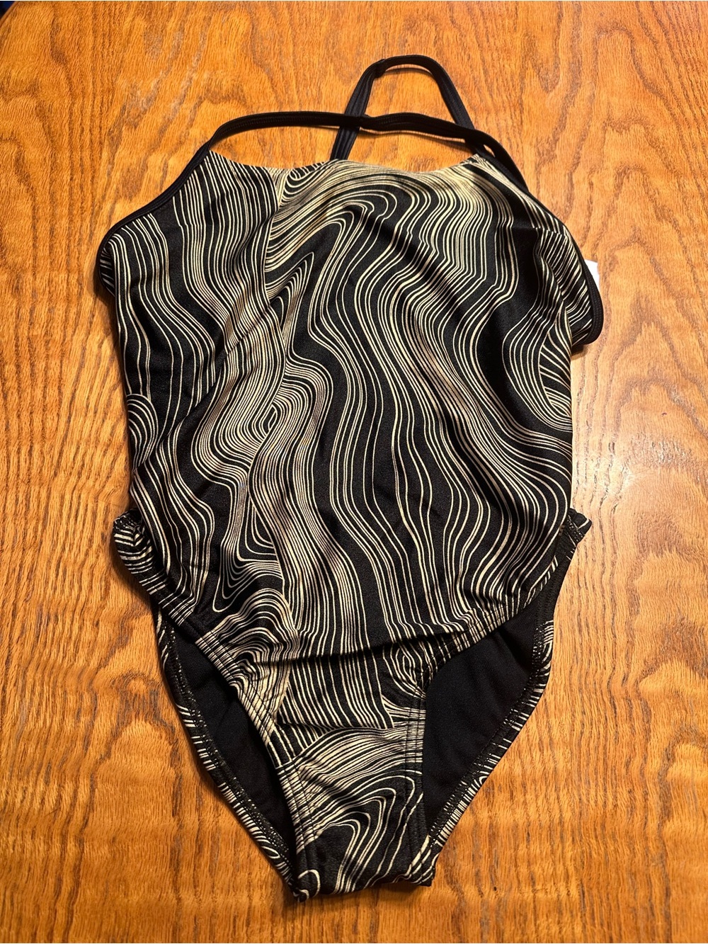 Speedo Black and White Swirl One-Piece Swimsuit
